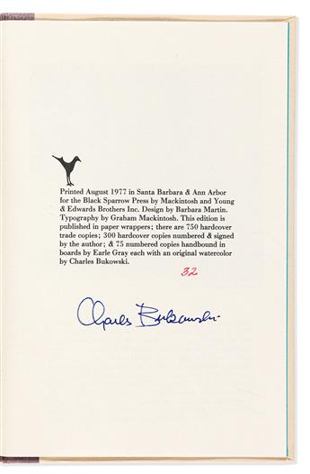 Bukowski, Charles (1920-1994) Two Signed & Limited First Editions.